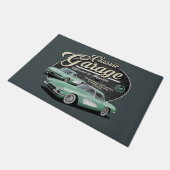 Green Classic Car Garage ドアマット (アングル)