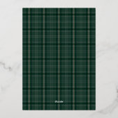 Green Classic Christmas Plaid Photo 箔シーズンカード (裏面)