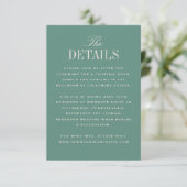 Green Classic Elegance Wedding Details エンクロージャーカード (スタンド正面)