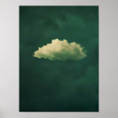 Green Cloud Print Moody Cloud Painting Emerald Gre ポスター (正面)