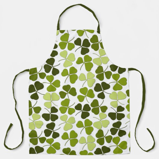 Green Clover in a Variety of Shades エプロン (正面)