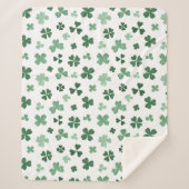 Green clover St Patrick's Day  シェルパブランケット (正面)