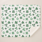 Green clover St Patrick's Day  シェルパブランケット (正面(横))