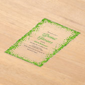 Green Clover St Patrick's Day Irish Bridal Shower  アクリル招待状 (レイダウン)