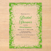 Green Clover St Patrick's Day Irish Bridal Shower  アクリル招待状 (正面)