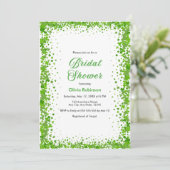 Green Clover St Patrick's Day Irish Bridal Shower  招待状 (スタンド正面)