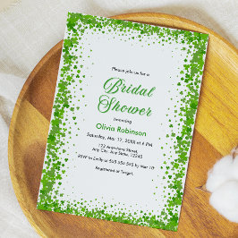 Green Clover St Patrick's Day Irish Bridal Shower  招待状