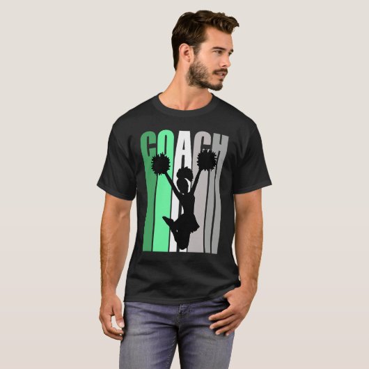 Green Coach Of Cheerleading Cheerleader Coach Teac Tシャツ (正面フル)