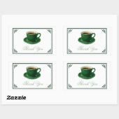 Green Coffee Cup Baby Shower Elegant Thank You 長方形シール (シート)