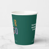 Green Coffee Paper Cups Company Logo Branded 8oz 紙コップ (左)