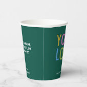 Green Coffee Paper Cups Company Logo Branded 8oz 紙コップ (右)