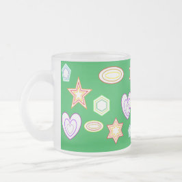 Green colour Shapes mug フロストグラスマグカップ