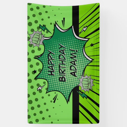 Green comic birthday 横断幕 (縦)