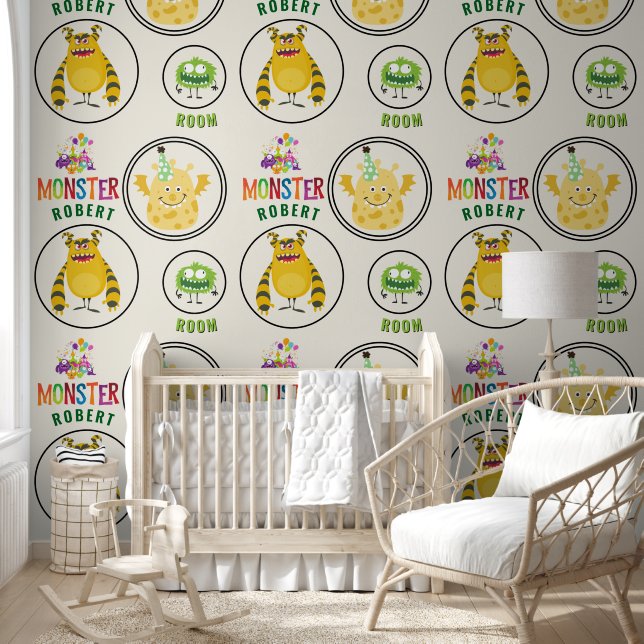 Green Comic Monster Kids' Rooms Child Name 壁紙 (キッズ)
