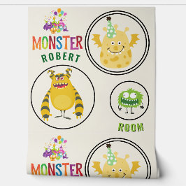 Green Comic Monster Kids' Rooms Child Name 壁紙