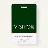 Green Company Logoビジターバッジ返却要求 バッジ (裏面)