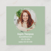 Green Connect with Me Photo QR Code スクエア名刺 (正面)