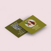 Green Connect with Me Photo QR Code スクエア名刺
