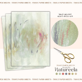 Green Contemporary Abstract Decoupage Tissue Paper 薄葉紙