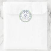 Green Coquette Bow Horse Birthday Envelope Seal ラウンドシール (バッグ)