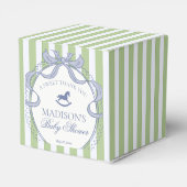 Green Coquette Bow Rocking Horse Baby Shower フェイバーボックス (裏面サイド)