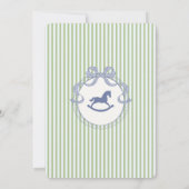 Green Coquette Bow Rocking Horse Baby Shower 招待状 (裏面)