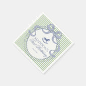 Green Coquette Bow Rocking Horse Birthday Dessert スタンダードカクテルナプキン (角)