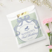 Green Coquette Bow Rocking Horse Birthday Dessert フェイバーバッグ (封をした状態)