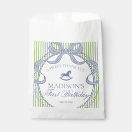 Green Coquette Bow Rocking Horse Birthday Dessert フェイバーバッグ