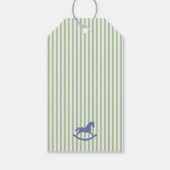 Green Coquette Bow Rocking Horse Birthday Favors ギフトタグ (裏面)