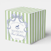 Green Coquette Bow Rocking Horse Birthday Party フェイバーボックス (裏面サイド)