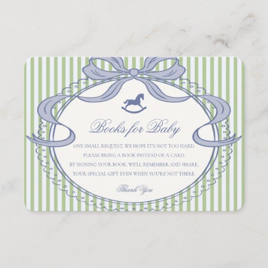 Green Coquette Bow Rocking Horse Books for Baby エンクロージャーカード (正面)