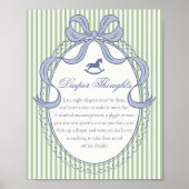 Green Coquette Bow Rocking Horse Diaper Thoughts ポスター (正面)