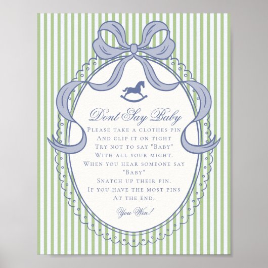 Green Coquette Bow Rocking Horse Dont Say Baby ポスター (正面)