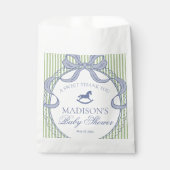 Green Coquette Rocking Horse Baby Shower Dessert フェイバーバッグ (正面)