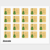 Green Country Guitar Save the Dateスタンプ スクエアシール (シート)