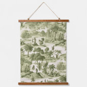 Green Countryside Hot Air Balloon Toile (10) 吊り下げ型タペストリー (正面)