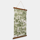 Green Countryside Hot Air Balloon Toile (10) 吊り下げ型タペストリー (傾斜あり)