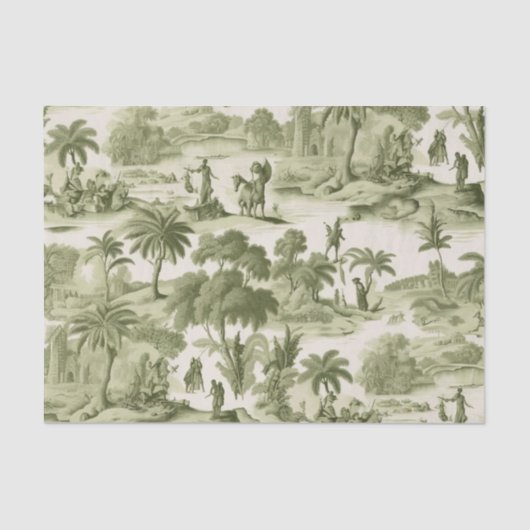 Green Countryside Hot Air Balloon Toile (10) 薄葉紙 (正面)