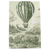 Green Countryside Hot Air Balloon Toile (1) ミディアムペーパーバッグ (正面)