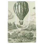 Green Countryside Hot Air Balloon Toile (1) ミディアムペーパーバッグ (裏面)