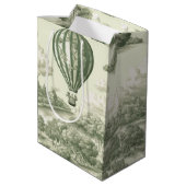 Green Countryside Hot Air Balloon Toile (1) ミディアムペーパーバッグ (裏面アングル)