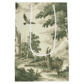Green Countryside Hot Air Balloon Toile (2) ミディアムペーパーバッグ (裏面)