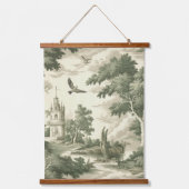 Green Countryside Hot Air Balloon Toile (2) 吊り下げ型タペストリー (正面)
