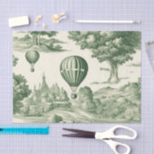 Green Countryside Hot Air Balloon Toile (4) 薄葉紙 (クラフト)