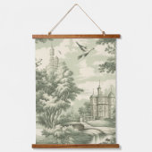 Green Countryside Hot Air Balloon Toile (7) 吊り下げ型タペストリー (正面)