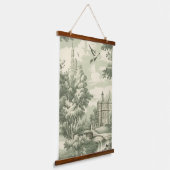 Green Countryside Hot Air Balloon Toile (7) 吊り下げ型タペストリー (傾斜あり)