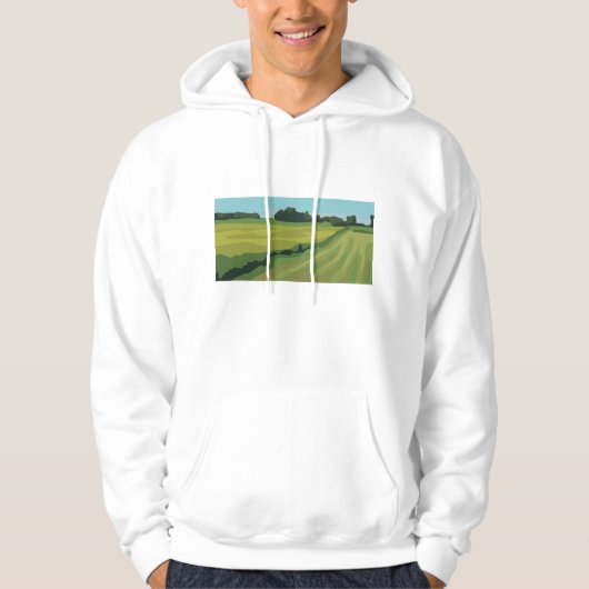 Green Countryside Landscape パーカ (正面)