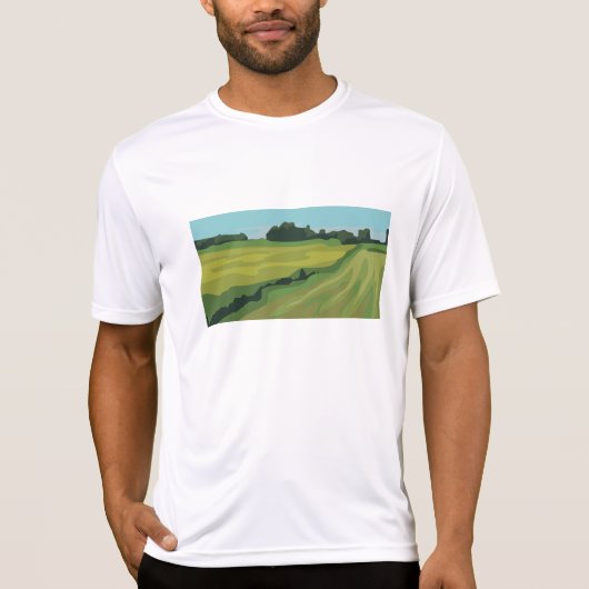 Green Countryside Landscape Tシャツ (正面)