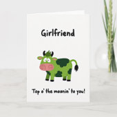 Green Cow Pattern Girlfriend Card カード (正面)